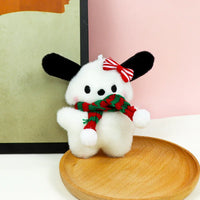 HKM-111443 Christmas Plush Teddy Bear Toy - 12cm Soft Stuffed Animal with Scarf and Hat for Kids