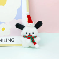 HKM-111443 Christmas Plush Teddy Bear Toy - 12cm Soft Stuffed Animal with Scarf and Hat for Kids