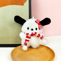 HKM-111443 Christmas Plush Teddy Bear Toy - 12cm Soft Stuffed Animal with Scarf and Hat for Kids