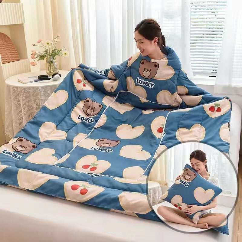 HKM-111571 Cartoon Anime Sleeved Quilt for Students with Pillow - Modern Simple Design