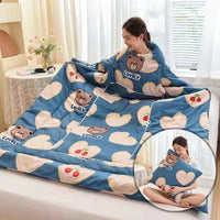 HKM-111571 Cartoon Anime Sleeved Quilt for Students with Pillow - Modern Simple Design