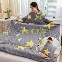 HKM-111571 Cartoon Anime Sleeved Quilt for Students with Pillow - Modern Simple Design