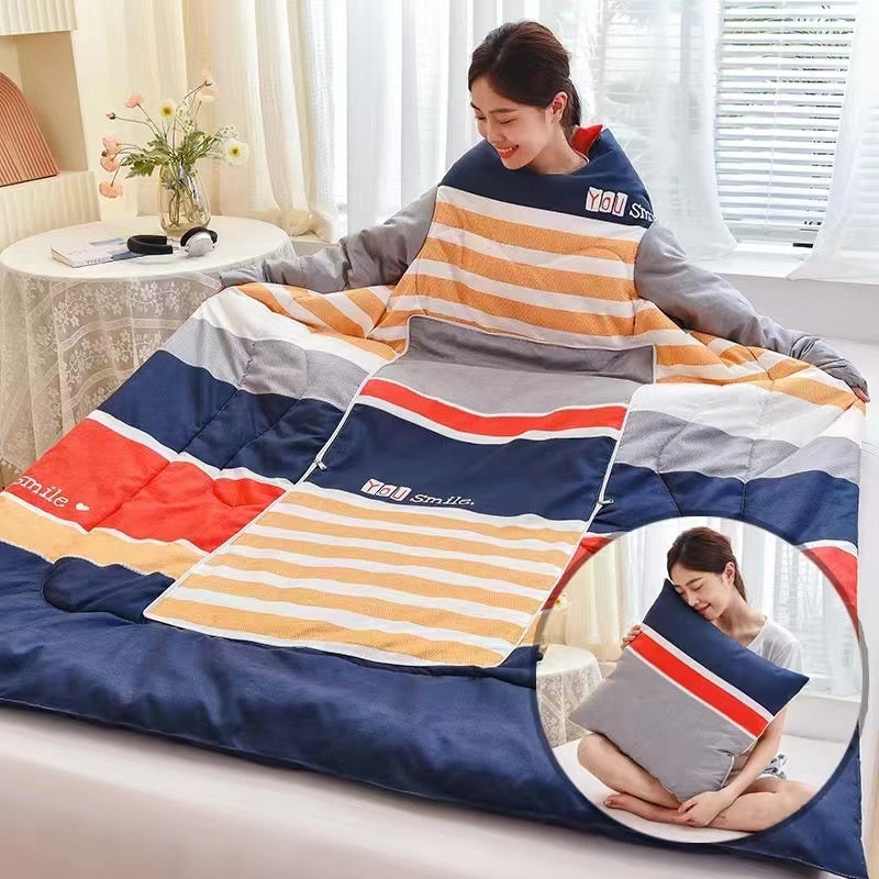 HKM-111571 Cartoon Anime Sleeved Quilt for Students with Pillow - Modern Simple Design
