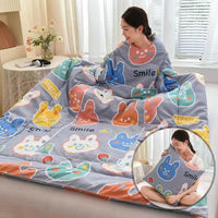 HKM-111571 Cartoon Anime Sleeved Quilt for Students with Pillow - Modern Simple Design