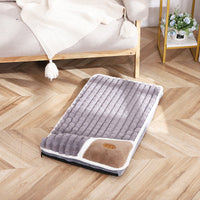 HKM-111571 Large Grid Rabbit Fur Pet Floor Mat in Caramel, Light Green, and Lavender Purple - Multiple Sizes Available
