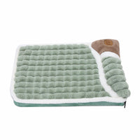 HKM-111571 Large Grid Rabbit Fur Pet Floor Mat in Caramel, Light Green, and Lavender Purple - Multiple Sizes Available