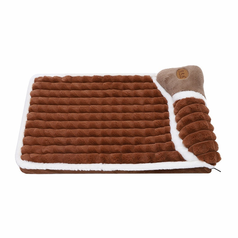 HKM-111571 Large Grid Rabbit Fur Pet Floor Mat in Caramel, Light Green, and Lavender Purple - Multiple Sizes Available