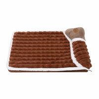 HKM-111571 Large Grid Rabbit Fur Pet Floor Mat in Caramel, Light Green, and Lavender Purple - Multiple Sizes Available