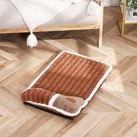 HKM-111571 Large Grid Rabbit Fur Pet Floor Mat in Caramel, Light Green, and Lavender Purple - Multiple Sizes Available