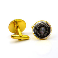 HKM-111635 Fashion Glass Cufflinks with Alloy Base – Stylish Men's Accessories