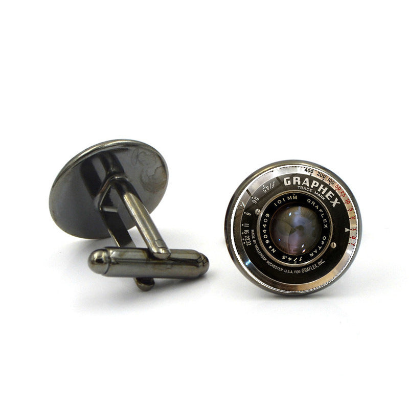 HKM-111635 Fashion Glass Cufflinks with Alloy Base – Stylish Men's Accessories