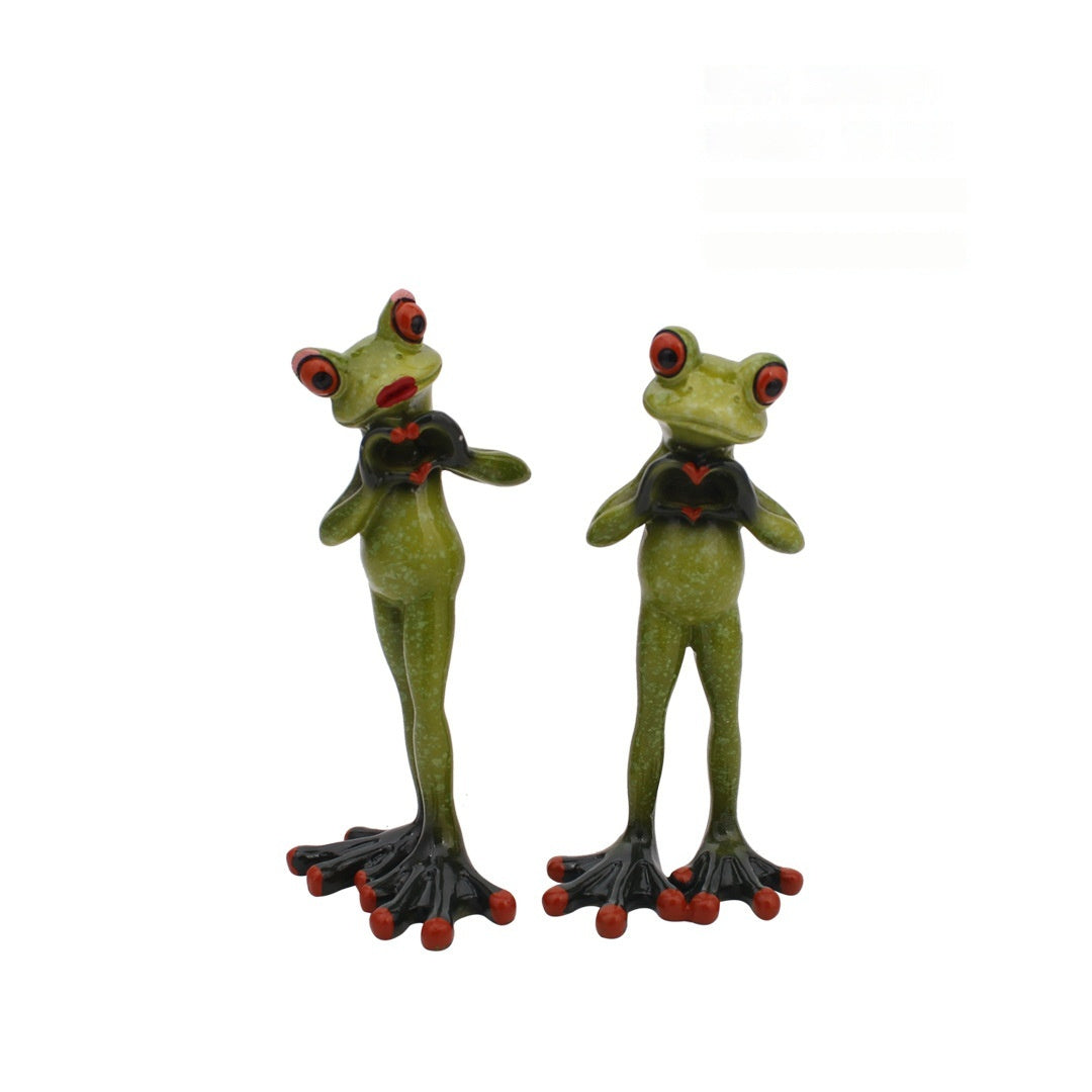 HKM-111699 Resin Frog Decor for Living Room and Study - Pastoral Style Home Accent