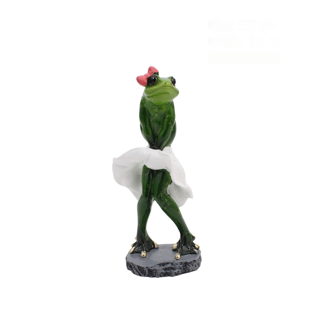 HKM-111699 Resin Frog Decor for Living Room and Study - Pastoral Style Home Accent