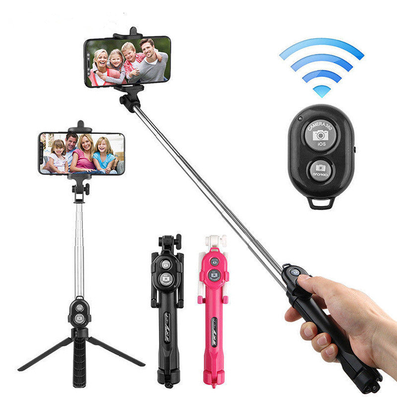 HKM-111827 Bluetooth Selfie Stick Tripod for Smartphones - Adjustable Length 19cm-75cm, Compatible with iOS & Android