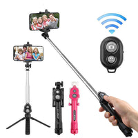 HKM-111827 Bluetooth Selfie Stick Tripod for Smartphones - Adjustable Length 19cm-75cm, Compatible with iOS & Android