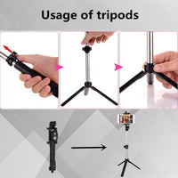 HKM-111827 Bluetooth Selfie Stick Tripod for Smartphones - Adjustable Length 19cm-75cm, Compatible with iOS & Android
