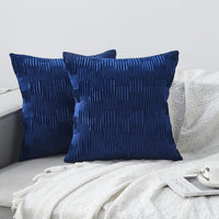 HKM-111827 Velvet Striped and Plaid Pillow Cover for Sofa and Car - Soft, Modern 45x45cm Cushion Cover