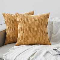 HKM-111827 Velvet Striped and Plaid Pillow Cover for Sofa and Car - Soft, Modern 45x45cm Cushion Cover