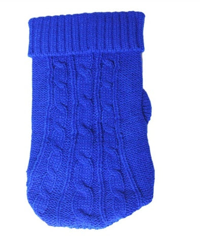 HKM-112019 Stylish Knitted Wool Dog Sweater with Fabric Buttons in Various Sizes