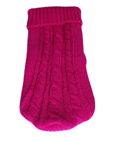 HKM-112019 Stylish Knitted Wool Dog Sweater with Fabric Buttons in Various Sizes