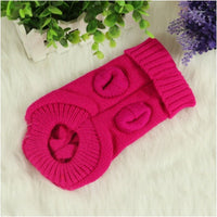 HKM-112019 Stylish Knitted Wool Dog Sweater with Fabric Buttons in Various Sizes