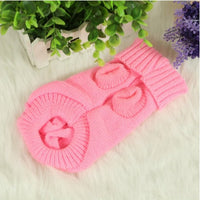HKM-112019 Stylish Knitted Wool Dog Sweater with Fabric Buttons in Various Sizes