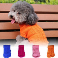 HKM-112019 Stylish Knitted Wool Dog Sweater with Fabric Buttons in Various Sizes