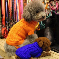 HKM-112019 Stylish Knitted Wool Dog Sweater with Fabric Buttons in Various Sizes