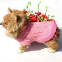 HKM-112019 Stylish Knitted Wool Dog Sweater with Fabric Buttons in Various Sizes