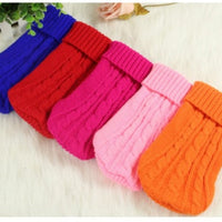 HKM-112019 Stylish Knitted Wool Dog Sweater with Fabric Buttons in Various Sizes