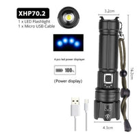 HKM-112019 USB Rechargeable Glare Flashlight with Power Display and Zoom Function