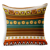 HKM-112147 Bohemian Ethnic Stripe Linen Cotton Hemp Cushion Cover for Sofas and Chairs
