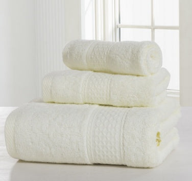 HKM-112339 Cotton Double-Sided Bath Towel Set - Soft and Skin-Friendly 3-Piece Collection