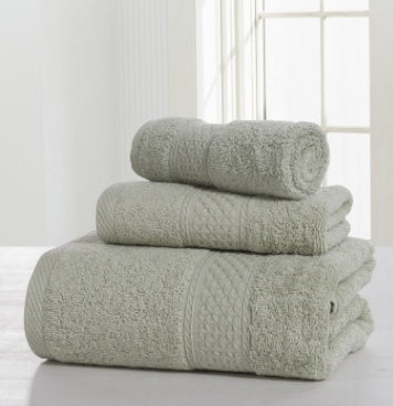 HKM-112339 Cotton Double-Sided Bath Towel Set - Soft and Skin-Friendly 3-Piece Collection