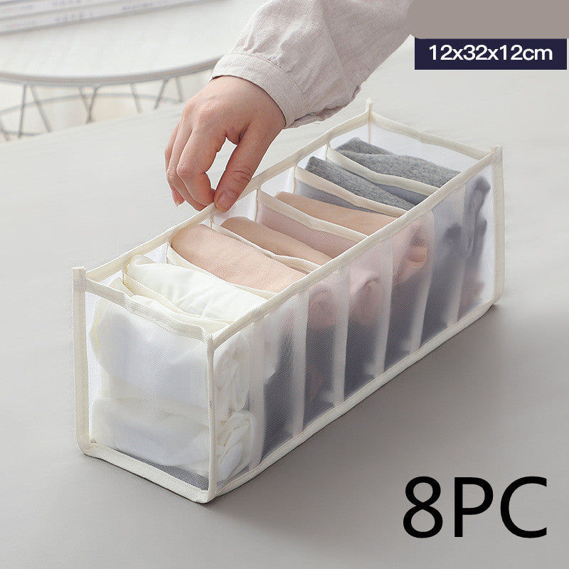 KTX-112531 Underwear Storage Bag Set - Multi-Grid Organizer for Bras, Panties, and Socks in Various Colors