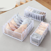 HKM-112531 Underwear Storage Bag Set - Multi-Grid Organizer for Bras, Panties, and Socks in Various Colors