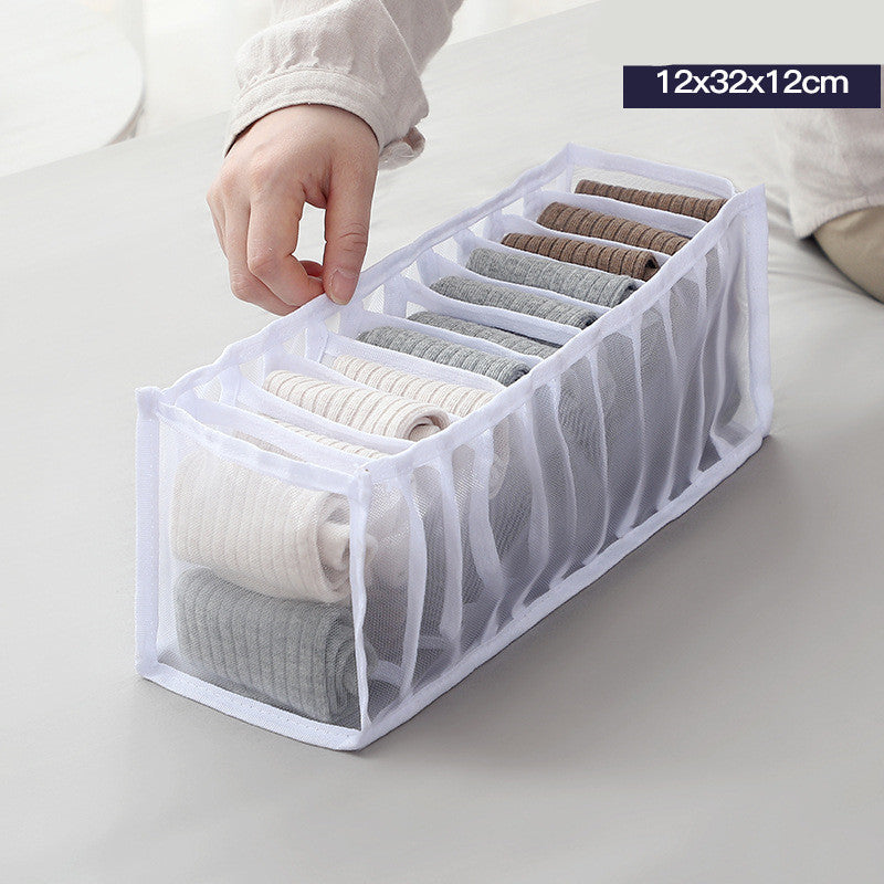KTX-112531 Underwear Storage Bag Set - Multi-Grid Organizer for Bras, Panties, and Socks in Various Colors