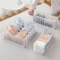 HKM-112531 Underwear Storage Bag Set - Multi-Grid Organizer for Bras, Panties, and Socks in Various Colors