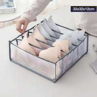 HKM-112531 Underwear Storage Bag Set - Multi-Grid Organizer for Bras, Panties, and Socks in Various Colors