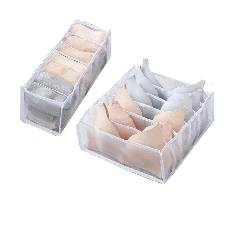 KTX-112531 Underwear Storage Bag Set - Multi-Grid Organizer for Bras, Panties, and Socks in Various Colors