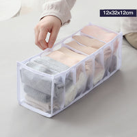 HKM-112531 Underwear Storage Bag Set - Multi-Grid Organizer for Bras, Panties, and Socks in Various Colors