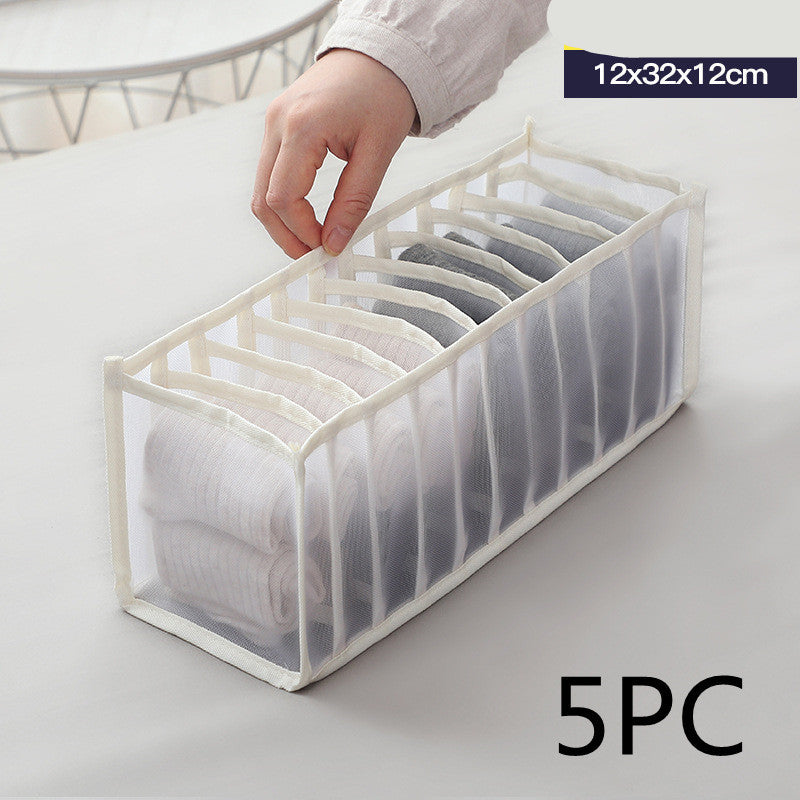 KTX-112531 Underwear Storage Bag Set - Multi-Grid Organizer for Bras, Panties, and Socks in Various Colors