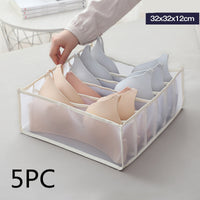 HKM-112531 Underwear Storage Bag Set - Multi-Grid Organizer for Bras, Panties, and Socks in Various Colors