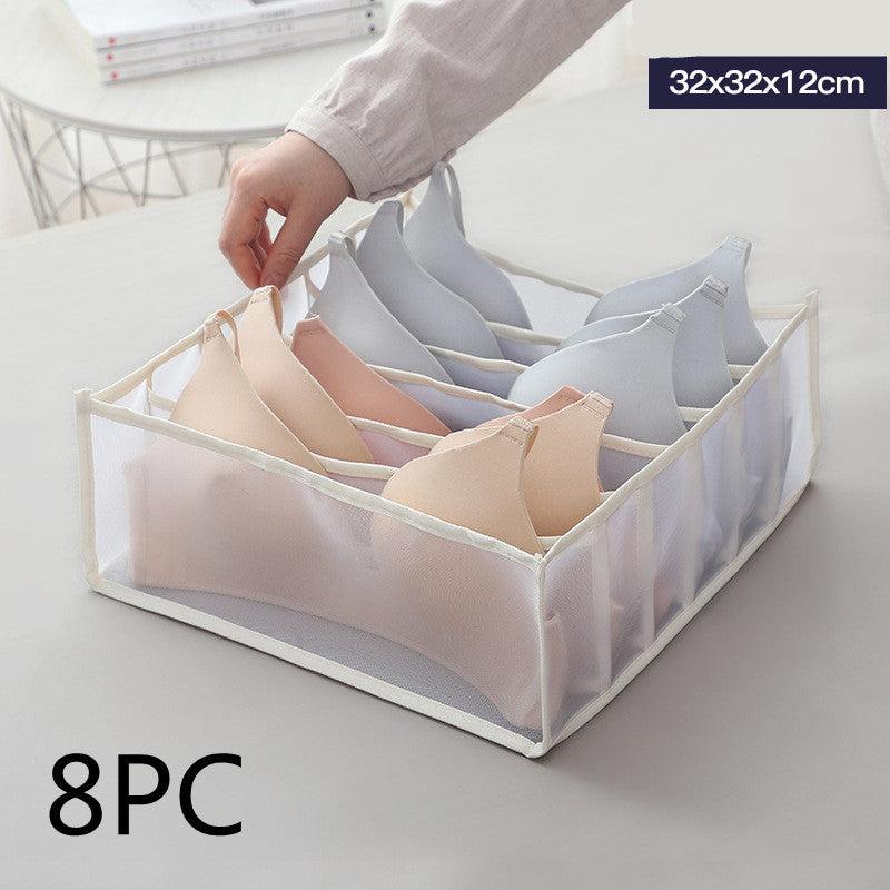 KTX-112531 Underwear Storage Bag Set - Multi-Grid Organizer for Bras, Panties, and Socks in Various Colors