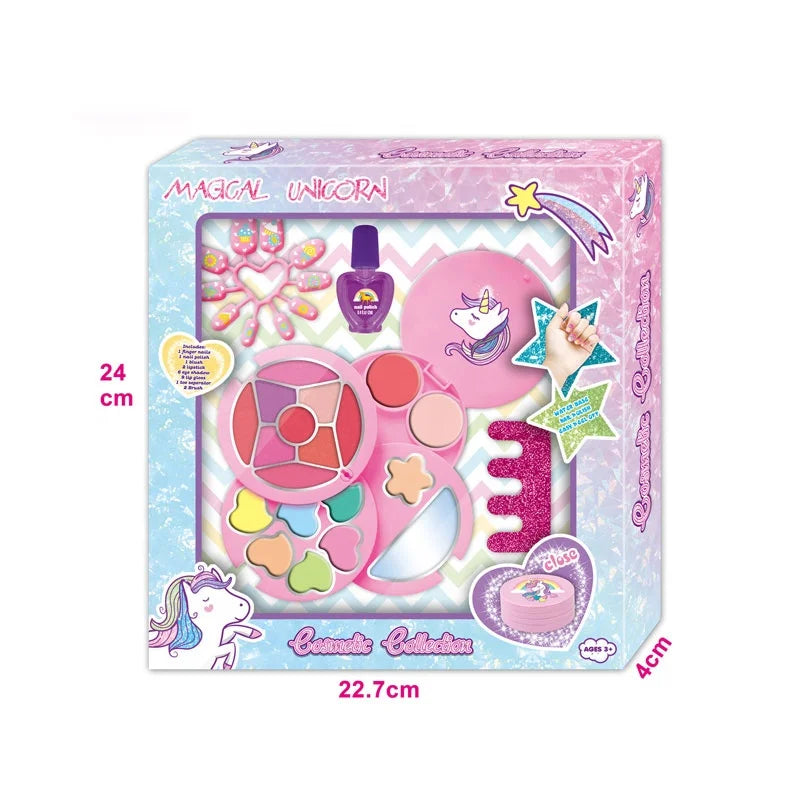 KTX-112595 Kids Makeup Play Set for Ages 5-7 - Pretend Play Cosmetic Beauty Box