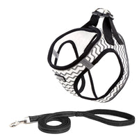 HKM-112595 Reflective Dog Leash and Chest Harness Set - Lightweight, Breathable, Comfortable Design for All Dog Sizes