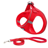 HKM-112595 Reflective Dog Leash and Chest Harness Set - Lightweight, Breathable, Comfortable Design for All Dog Sizes