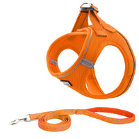 HKM-112595 Reflective Dog Leash and Chest Harness Set - Lightweight, Breathable, Comfortable Design for All Dog Sizes
