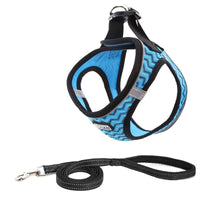 HKM-112595 Reflective Dog Leash and Chest Harness Set - Lightweight, Breathable, Comfortable Design for All Dog Sizes