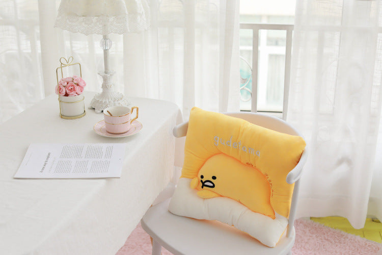 HKM-112723 Cartoon Plush Egg Cushion - 40 cm Round or 40x45 cm Square for Living Room, Bedroom, and Outdoor Use